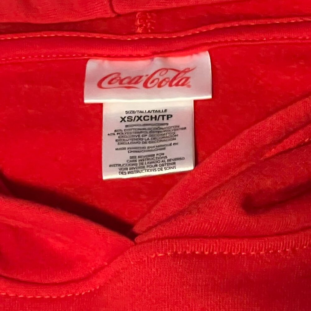 Coca-Cola Polar Bear Cropped Red Hoodie Size XS - Picture 7 of 11